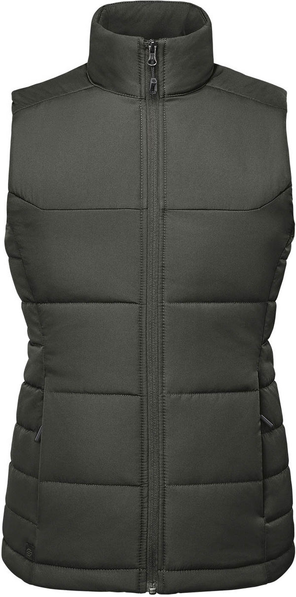 An image of a Custom Stormtech Womens Sierra Quilted Vest in Granite!