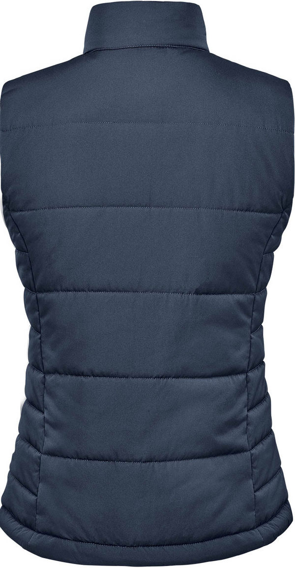 An image of a Custom Stormtech Womens Sierra Quilted Vest in Navy!