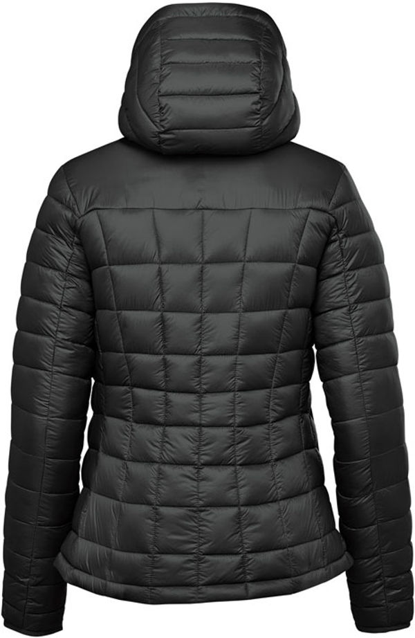 Am image of a Custom Stormtech Womens Tundra Thermal Jacket in Black!
