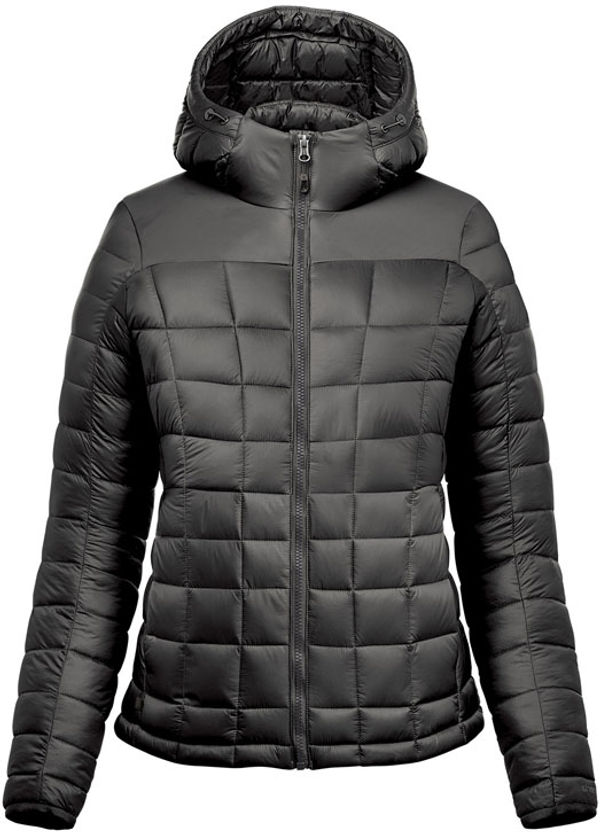 Am image of a Custom Stormtech Womens Tundra Thermal Jacket in Granite!
