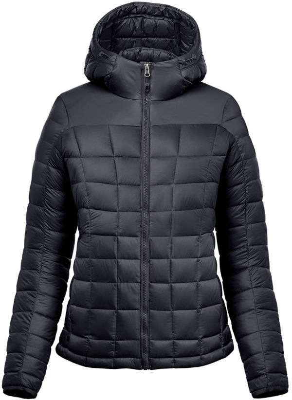 Am image of a Custom Stormtech Womens Tundra Thermal Jacket in Midnight!