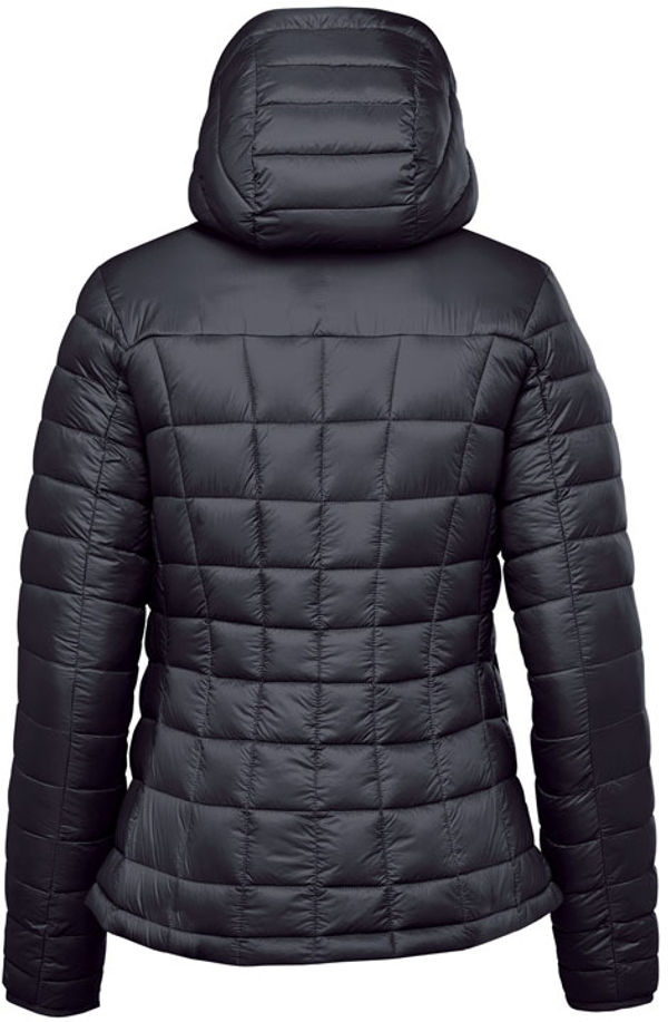 Am image of a Custom Stormtech Womens Tundra Thermal Jacket in Midnight!