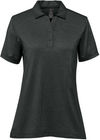 An image of a Custom Stormtech Womens Volante H2X Dry Polo in Charcoal Heather!
