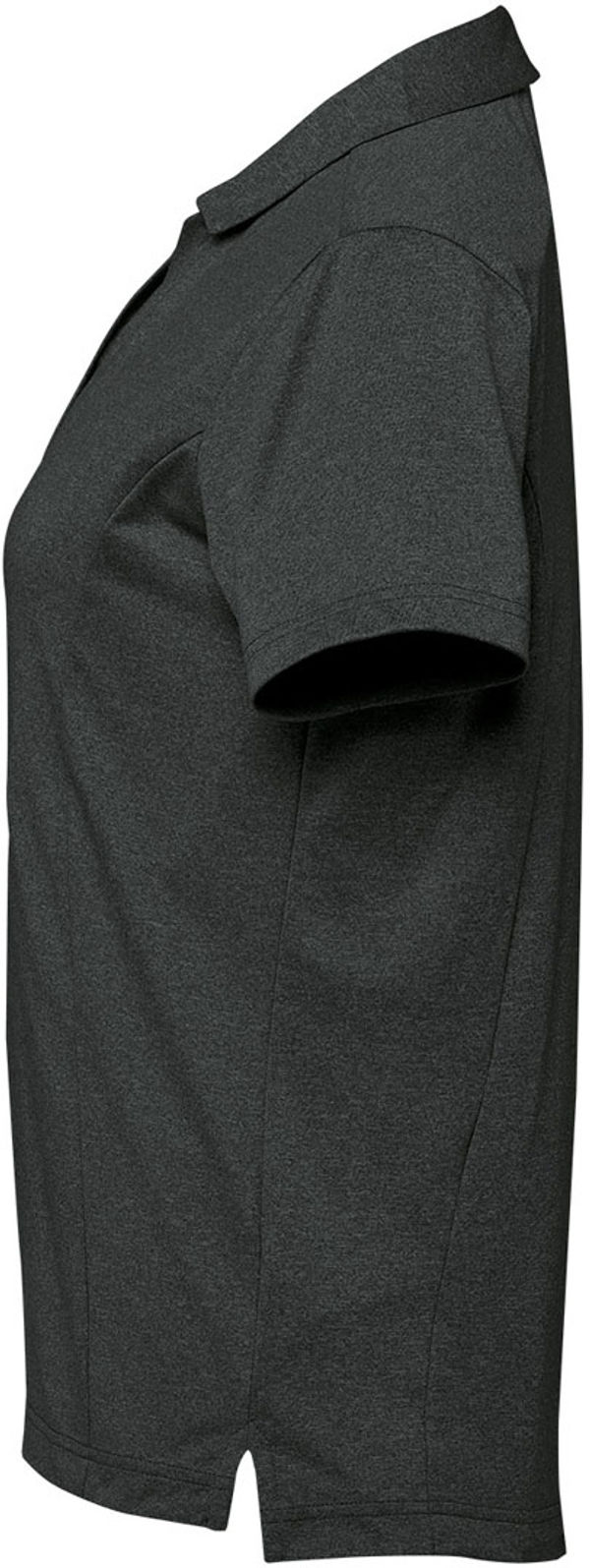An image of a Custom Stormtech Womens Volante H2X Dry Polo in Charcoal Heather!