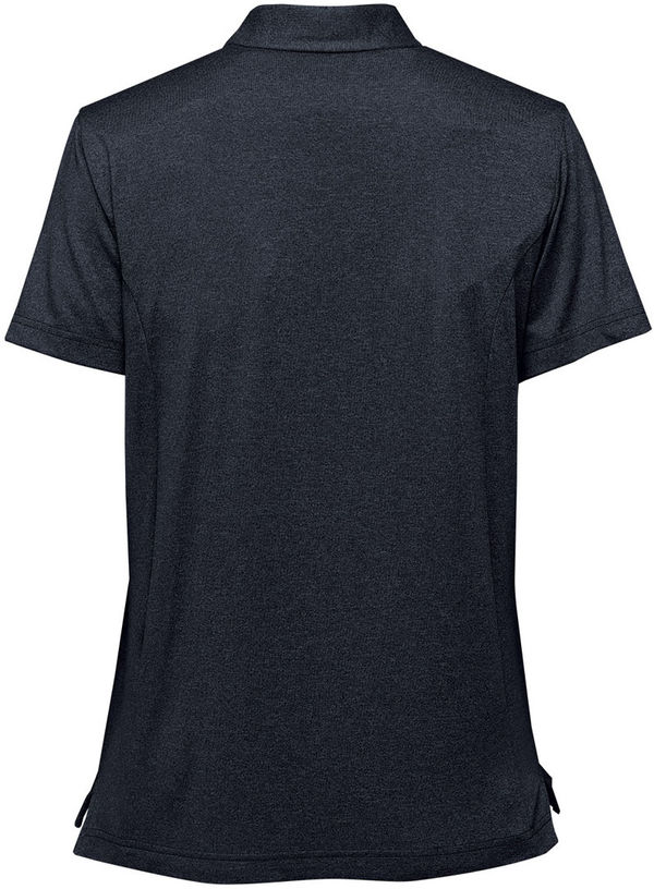 An image of a Custom Stormtech Womens Volante H2X Dry Polo in Midnight Heather!