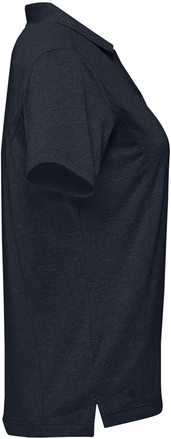 An image of a Custom Stormtech Womens Volante H2X Dry Polo in Midnight Heather!