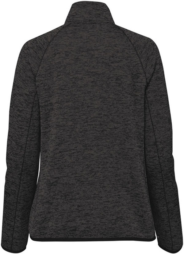 Am image of a Custom Stormtech Womens Yosemite Full Zip Fleece Jacket in Black Heather!
