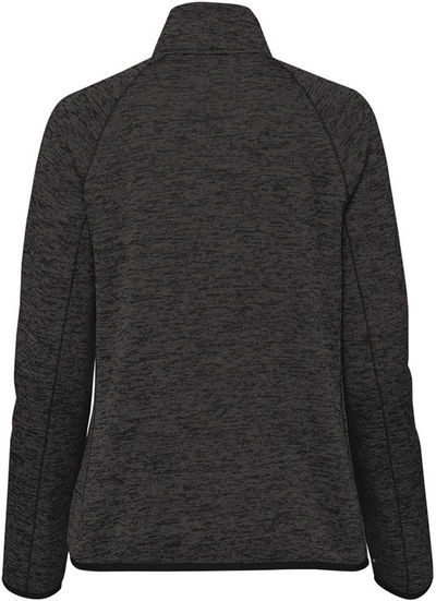 Am image of a Custom Stormtech Womens Yosemite Full Zip Fleece Jacket in Black Heather!