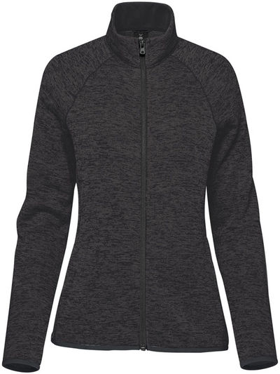 Am image of a Custom Stormtech Womens Yosemite Full Zip Fleece Jacket in Black Heather!