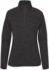 Am image of a Custom Stormtech Womens Yosemite Half Zip Pullover in Black Heather!