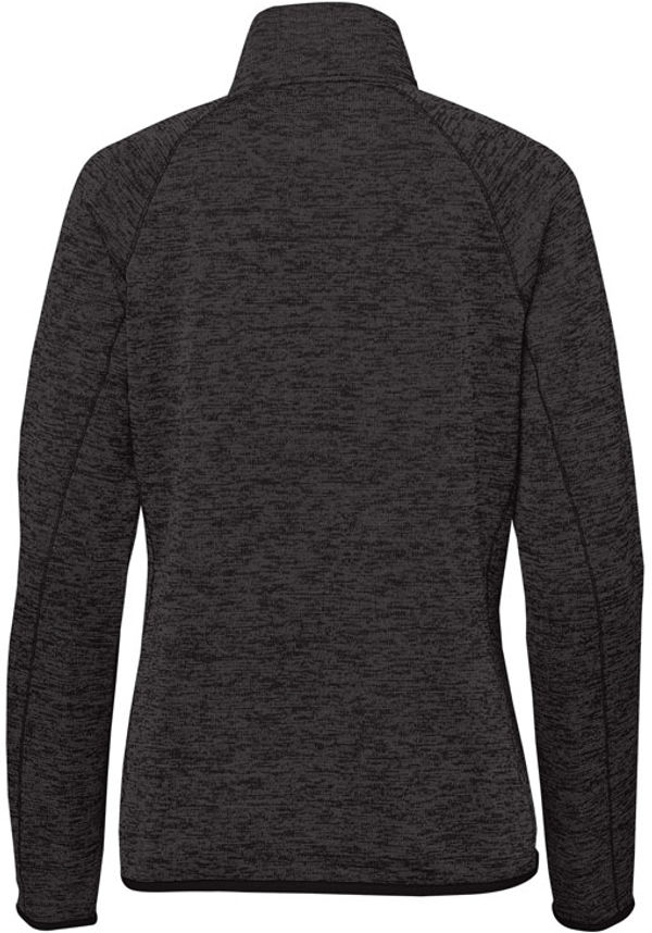 Am image of a Custom Stormtech Womens Yosemite Half Zip Pullover in Black Heather!