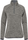 Am image of a Custom Stormtech Womens Yosemite Half Zip Pullover in Granite Heather!