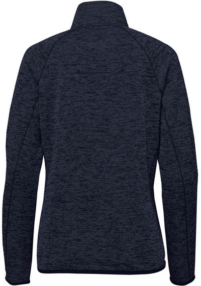 Am image of a Custom Stormtech Womens Yosemite Half Zip Pullover in Navy Heather!