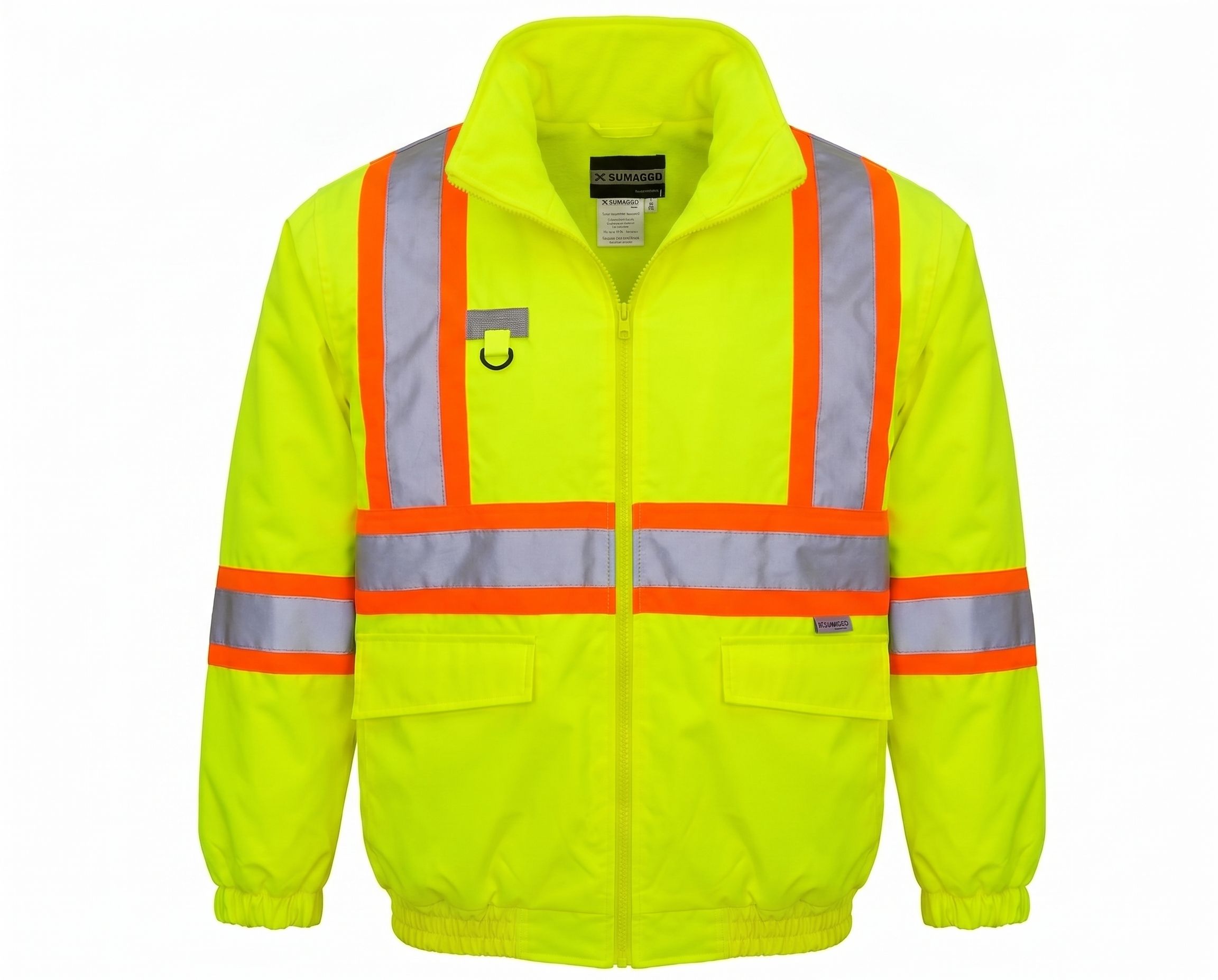 Sumaggo High Visibility 5 in 1 Jacket with Fleece Inner Jacket in Lime