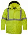 An image of a Custom Sumaggo High Visibility 5 in 1 Parka Jacket with 2 in 1 Fleece Inner Jacket in Lime!