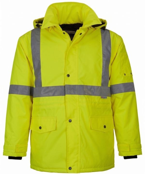 An image of a Custom Sumaggo High Visibility Winter Parka Jacket in Lime!