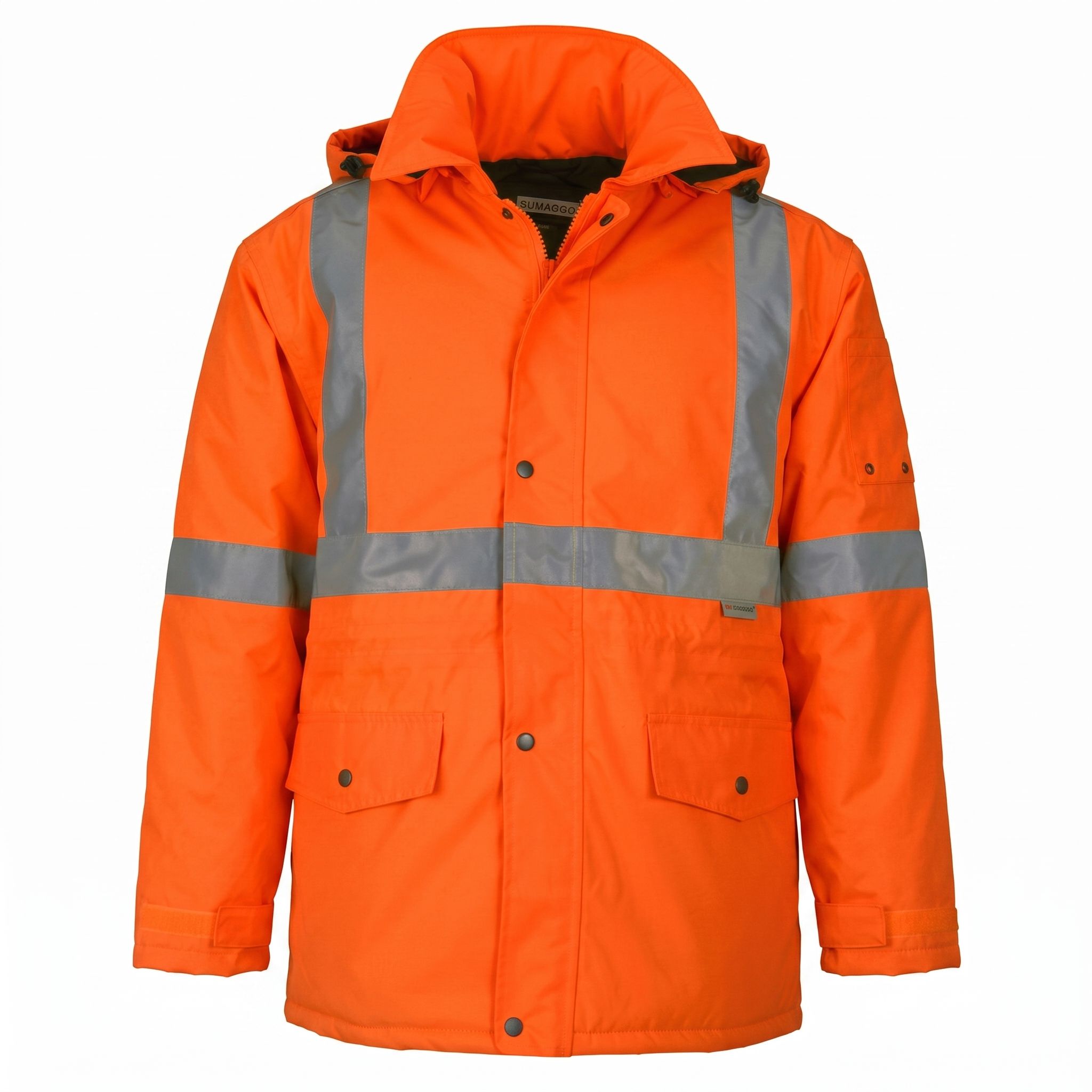 Sumaggo High Visibility Winter Parka Jacket in Orange