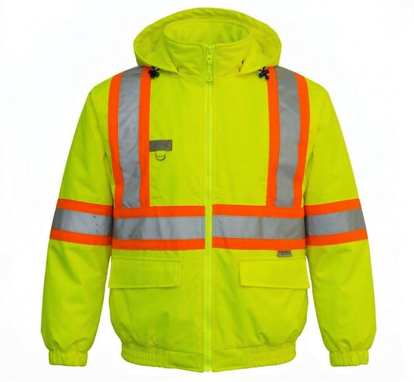 An image of a Custom Sumaggo HV 3 in 1 Bomber Jacket with Poly Cotton Fleece Jacket in Lime!