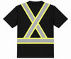 An image of a Custom Sumaggo Safety 100 Cotton Short Sleeve T Shirt with 4 Contrasting Stripes in Black!