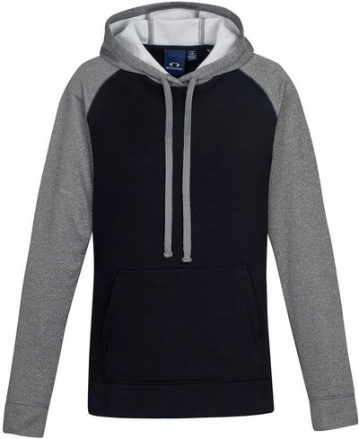 Am image of a Custom Biz Collection Hype Ladies Two Tone Hoodie in Black/Grey Markle!
