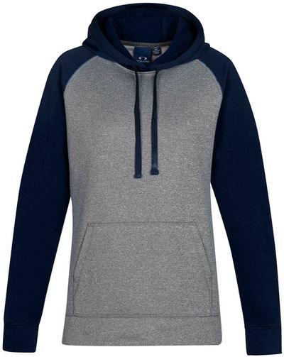 Am image of a Custom Biz Collection Hype Ladies Two Tone Hoodie in Grey Marle/Navy!