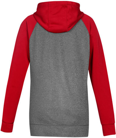 Am image of a Custom Biz Collection Hype Ladies Two Tone Hoodie in Grey Marle/Red!