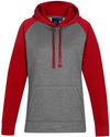 Am image of a Custom Biz Collection Hype Ladies Two Tone Hoodie in Grey Marle/Red!