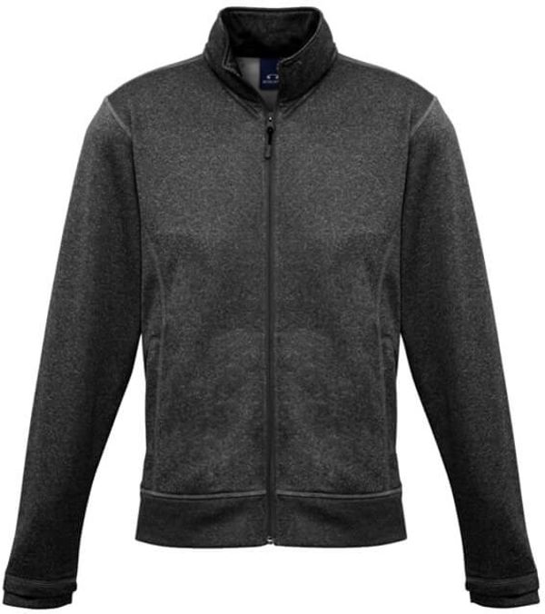 Am image of a Custom Biz Collection Mens Hype Full Zip Jacket in Black Marle!