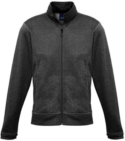 Am image of a Custom Biz Collection Mens Hype Full Zip Jacket in Black Marle!