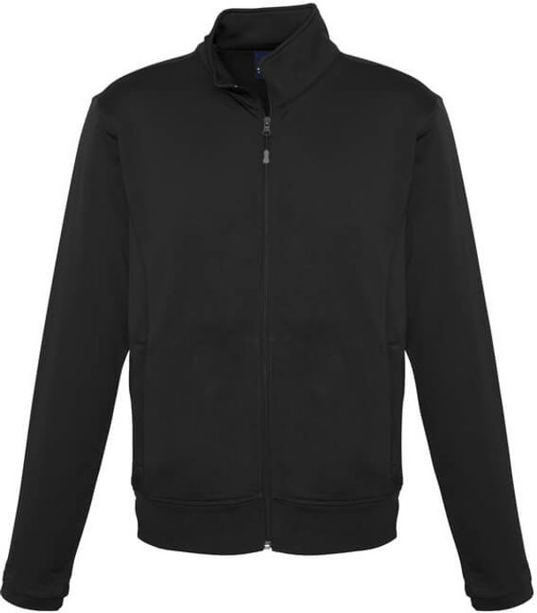 Am image of a Custom Biz Collection Mens Hype Full Zip Jacket in Black!