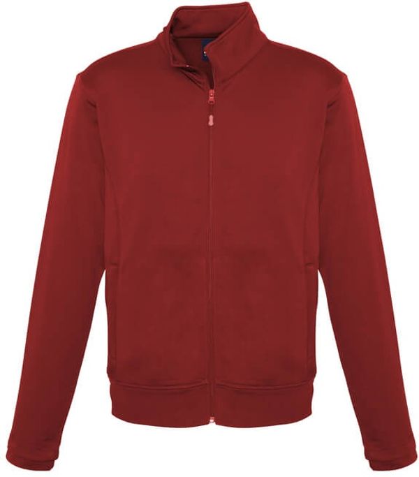 Am image of a Custom Biz Collection Mens Hype Full Zip Jacket in Red!
