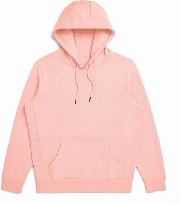 Am image of a Custom Original Favorites Organic Cotton Hooded Sweatshirt in Salmon!