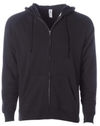 Am image of a Custom Independent Trading Co Unisex Special Blend Zip Hooded Sweatshirt in Black!