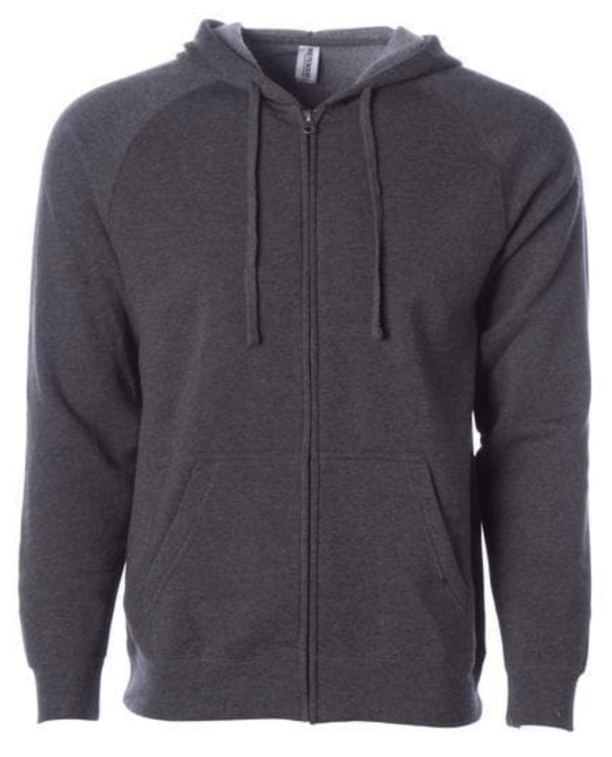 Independent Trading Co Unisex Special Blend Zip Hooded Sweatshirt in Carbon Charcoal Heather
