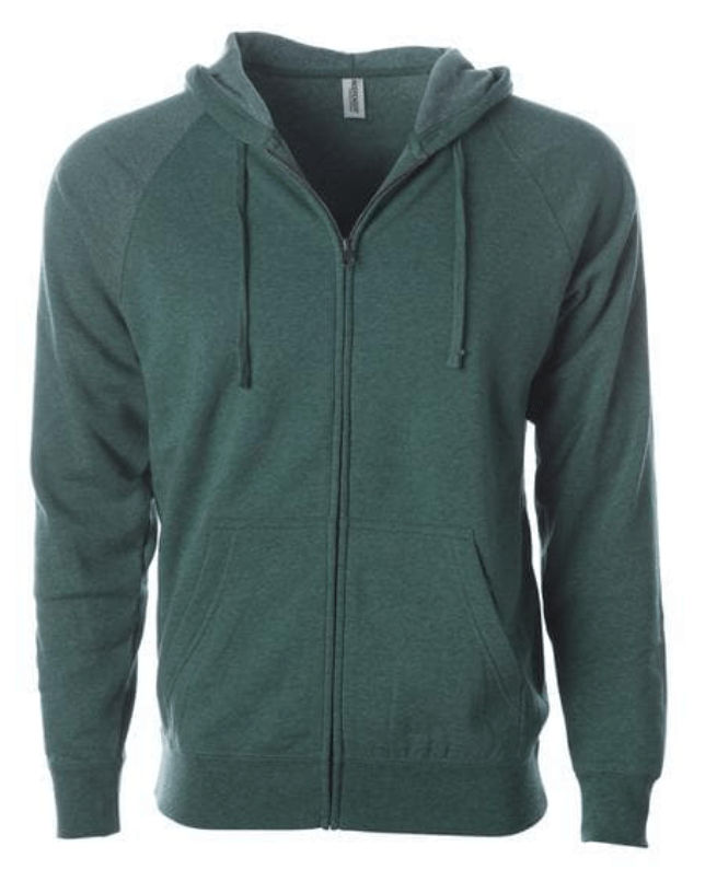 Independent Trading Co Unisex Special Blend Zip Hooded Sweatshirt in Moss Heather