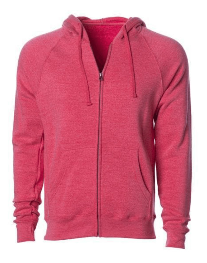 Independent Trading Co Unisex Special Blend Zip Hooded Sweatshirt in Pomegranate Heather