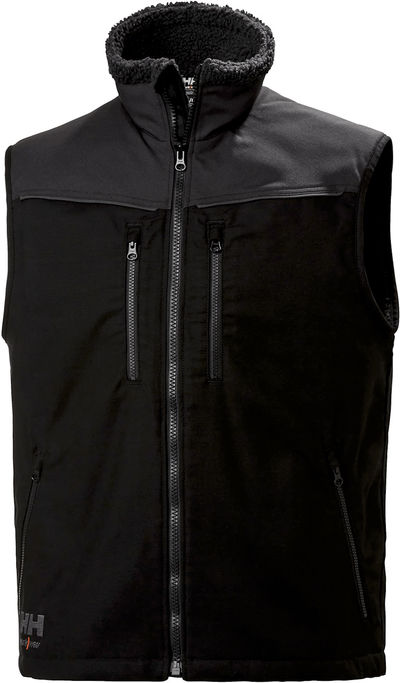 Am image of a Custom Helly Hansen Men's Oxford Lined Vest in Black/Ebony!