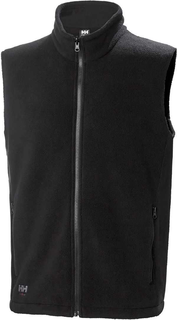 Am image of a Custom Helly Hansen Men's Manchester 2.0 Fleece Vest in Black!