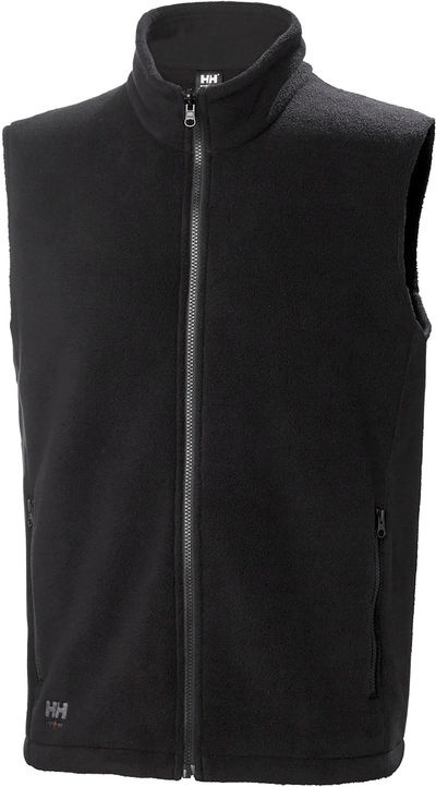 Am image of a Custom Helly Hansen Men's Manchester 2.0 Fleece Vest in Black!