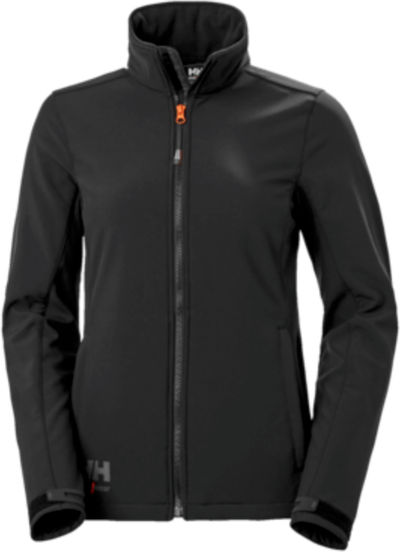 Am image of a Custom Helly Hansen Womens Luna Softshell Jacket in Black!
