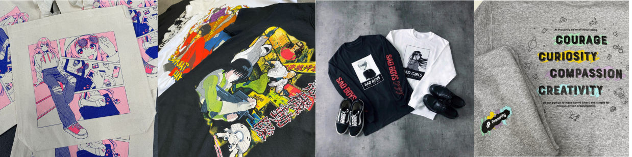 Images of some screen printed examples that we did for our customers