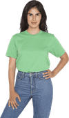 Am image of a Custom Los Angeles Apparel Classic Fine Jersey Tee in Grass!