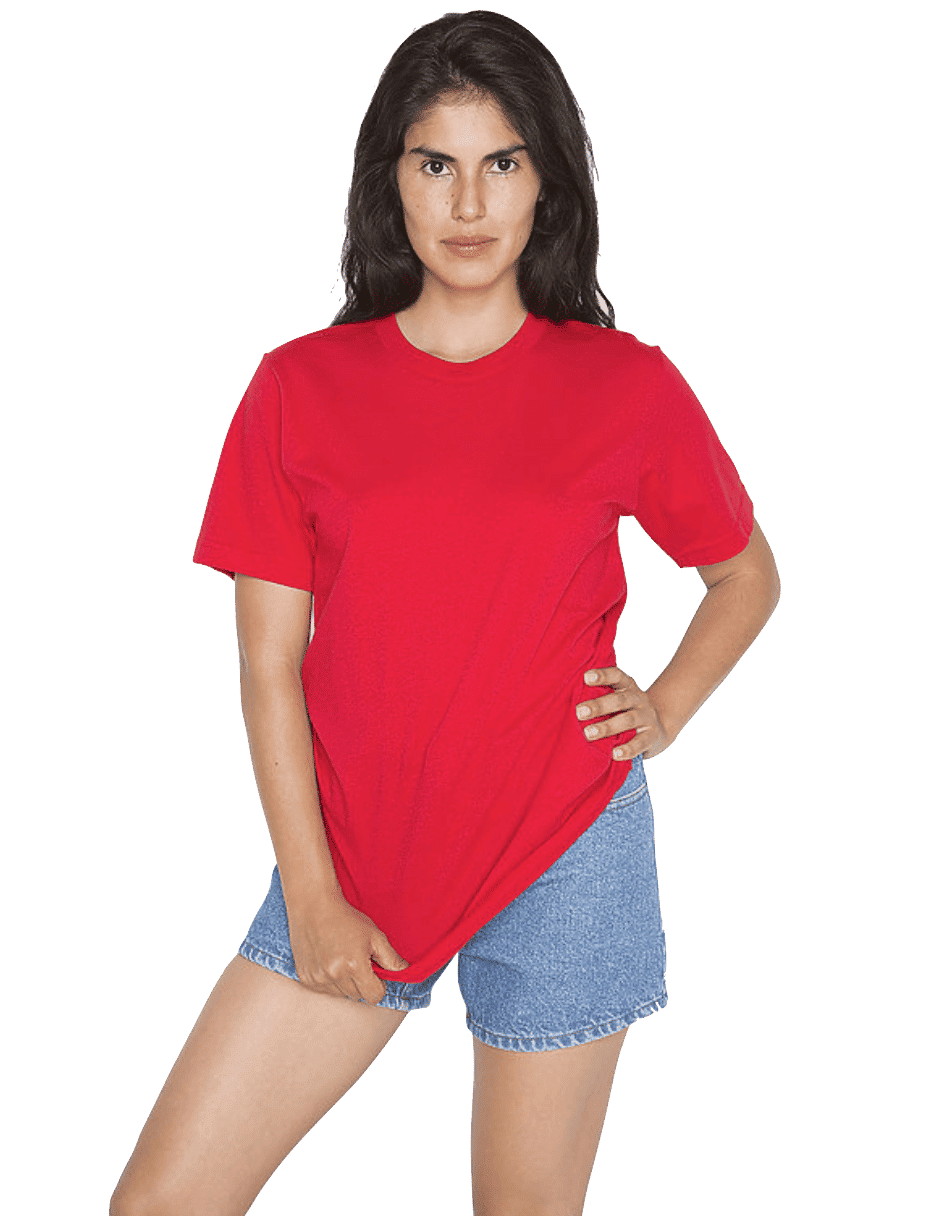 Los Angeles Apparel Classic Fine Jersey Tee in Red