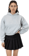 Am image of a Custom LA Apparel Heavy Fleece Cropped Hoodie in Ash!