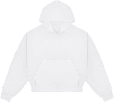 Am image of a Custom LA Apparel Heavy Fleece Cropped Hoodie in White!
