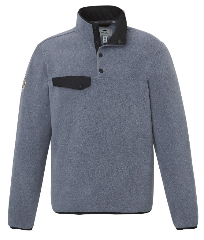 Roots73 Mens Westville Eco Microfleece Pullover in Denim Mix