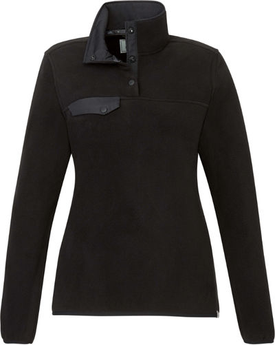 Am image of a Custom Roots73 Womens Westville Eco Microfleece Pullover in Black!