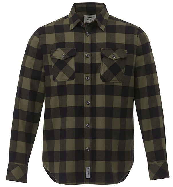 Roots73 Mens Spruce Lake Long Sleeve Shirt in Loden/Black