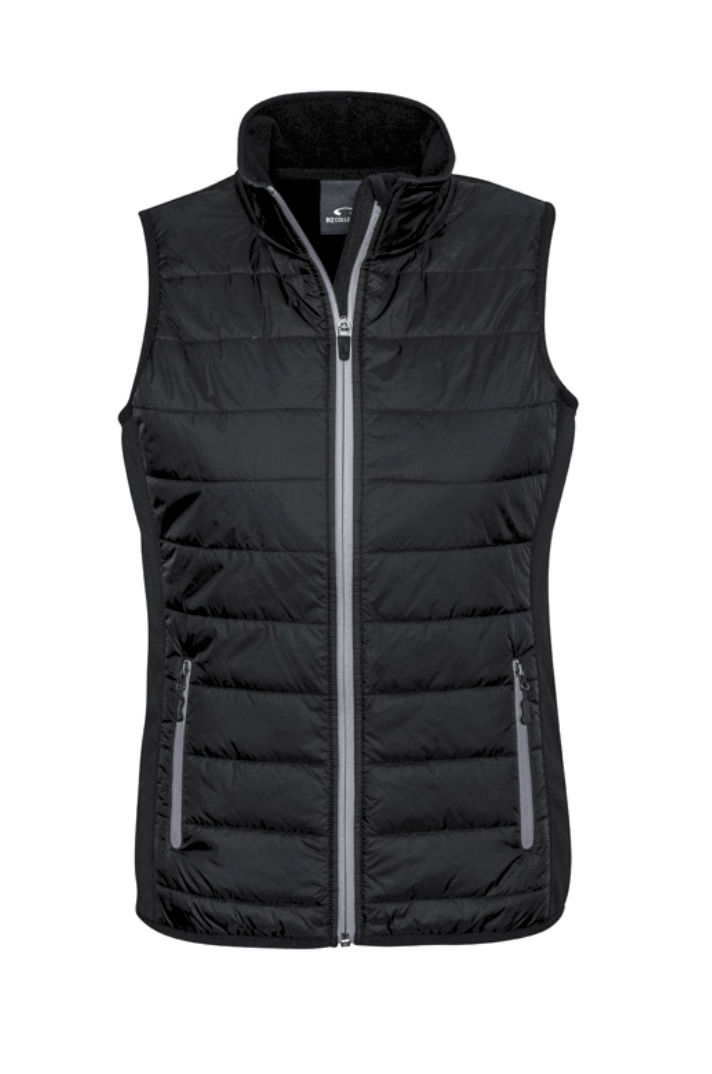 Biz Collection Ladies Stealth Tech Vest in Black/Silver Grey