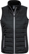 Am image of a Custom Biz Collection Ladies Stealth Tech Vest in Black/Silver Grey!